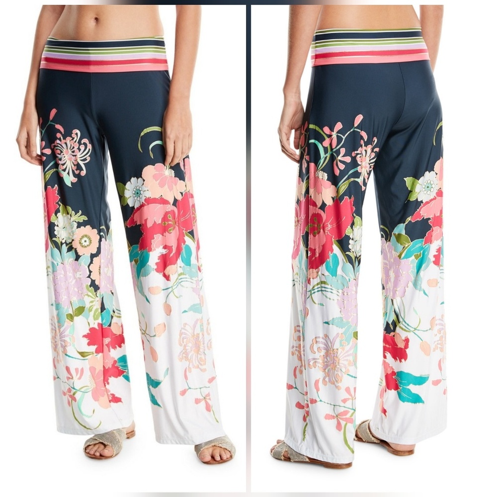 Trina Turk Swim coverup pants floral NEW MEDIUM